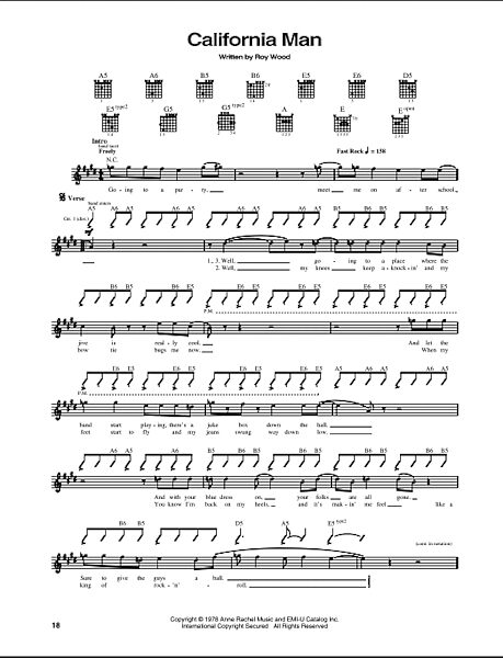 open zoom image for California Man - Guitar TAB, New, Main