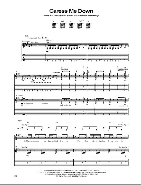 open zoom image for Caress Me Down - Guitar TAB, New, Main