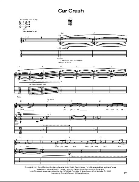 open zoom image for Car Crash - Guitar TAB, New, Main