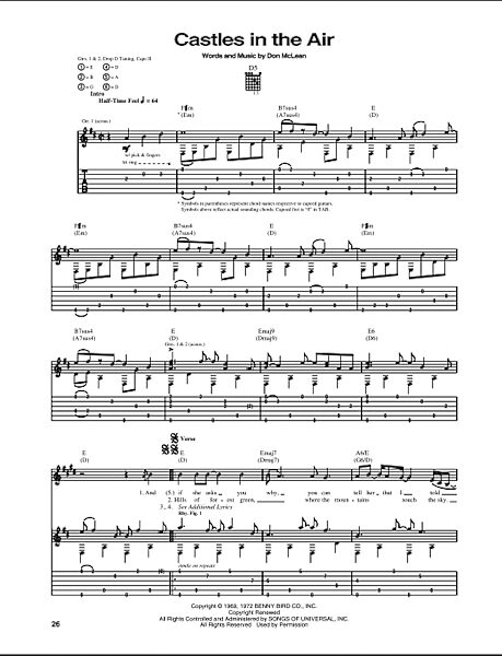 open zoom image for Castles In The Air - Guitar TAB, New, Main