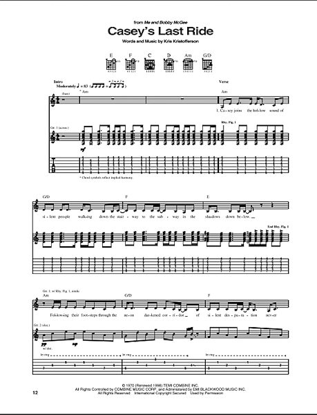 open zoom image for Casey's Last Ride - Guitar TAB, New, Main