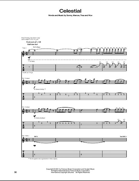 open zoom image for Celestial - Guitar TAB, New, Main