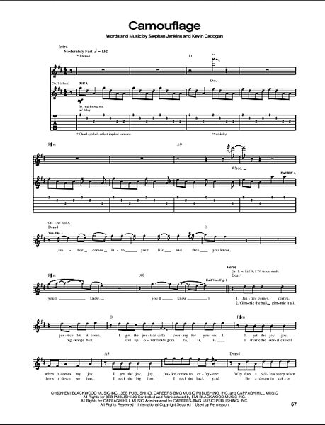 open zoom image for Camouflage - Guitar TAB, New, Main