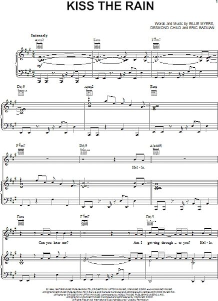 open zoom image for Kiss The Rain - Piano/Vocal/Guitar, New, Main