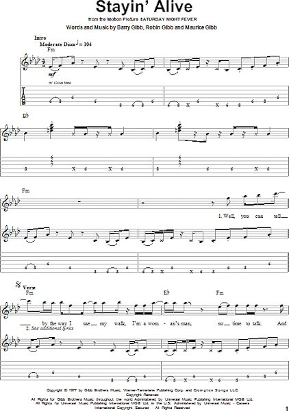 open zoom image for Stayin' Alive - Guitar Tab Play-Along, New, Main
