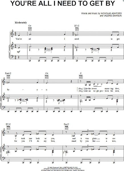 open zoom image for You're All I Need To Get By - Piano/Vocal/Guitar, New, Main