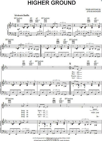 open zoom image for Higher Ground - Piano/Vocal/Guitar, New, Main