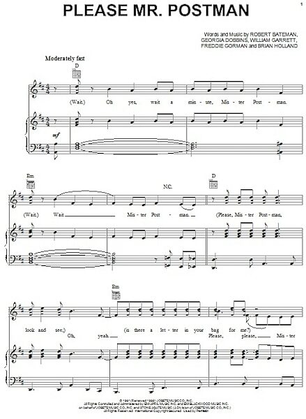 open zoom image for Please Mr. Postman - Piano/Vocal/Guitar, New, Main