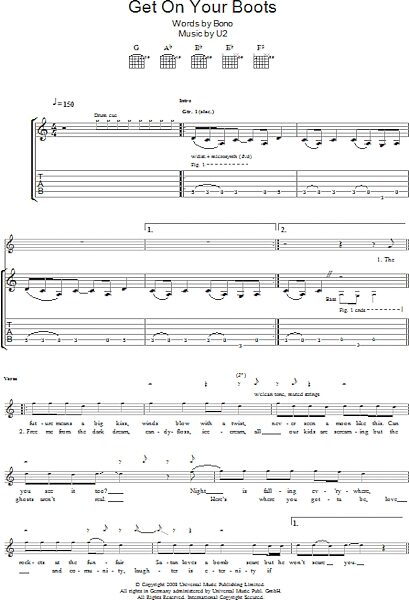 open zoom image for Get On Your Boots - Guitar TAB, New, Main