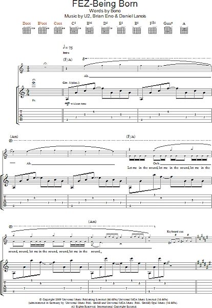 open zoom image for Fez-Being Born - Guitar TAB, New, Main