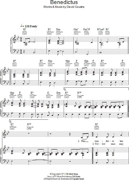open zoom image for Benedictus - Piano/Vocal/Guitar, New, Main