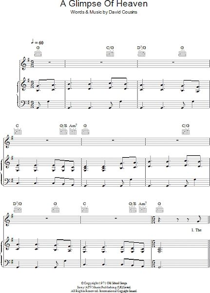 open zoom image for A Glimpse Of Heaven - Piano/Vocal/Guitar, New, Main