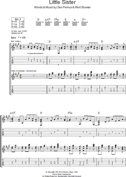 open zoom image for Little Sister - Guitar TAB, New, Main