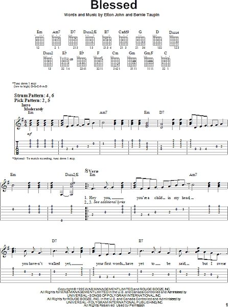 open zoom image for Blessed - Easy Guitar with TAB, New, Main