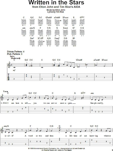 open zoom image for Written In The Stars - Easy Guitar with TAB, New, Main