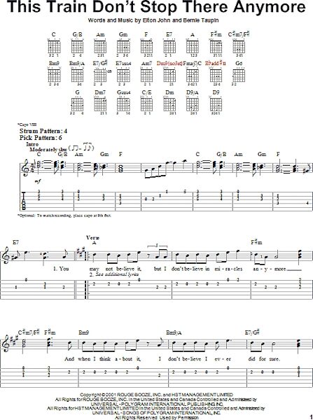open zoom image for This Train Don't Stop There Anymore - Easy Guitar with TAB, New, Main