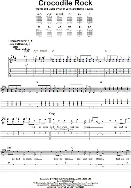 open zoom image for Crocodile Rock - Easy Guitar with TAB, New, Main