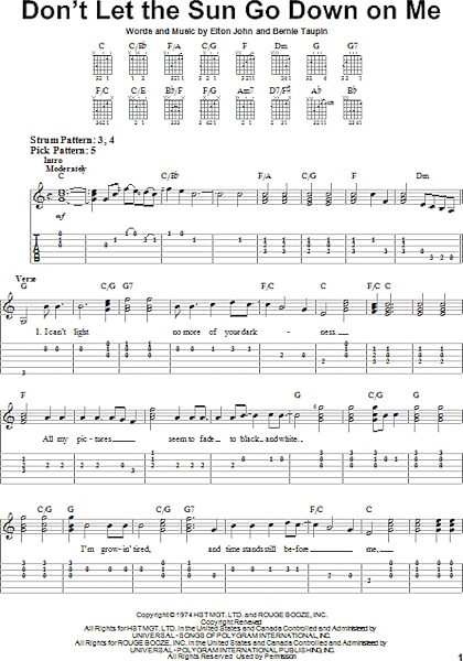 open zoom image for Don't Let The Sun Go Down On Me - Easy Guitar with TAB, New, Main