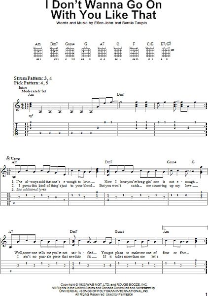 open zoom image for I Don't Wanna Go On With You Like That - Easy Guitar with TAB, New, Main