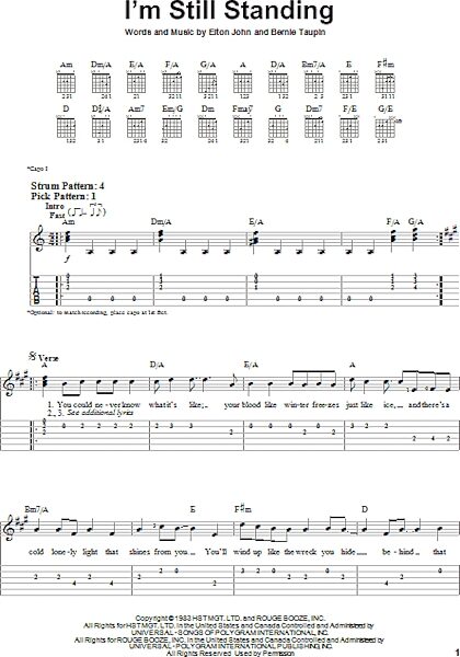 open zoom image for I'm Still Standing - Easy Guitar with TAB, New, Main