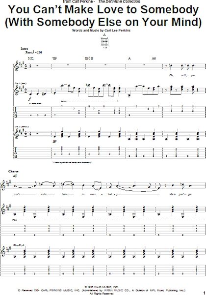 open zoom image for You Can't Make Love To Somebody (With Somebody Else On Your Mind) - Guitar TAB, New, Main