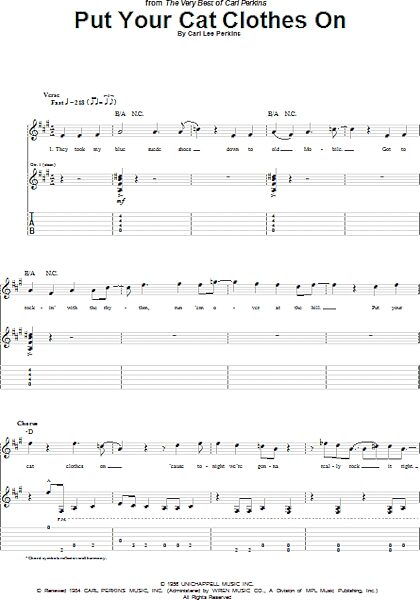 open zoom image for Put Your Cat Clothes On - Guitar TAB, New, Main