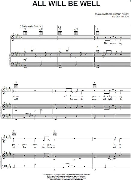 open zoom image for All Will Be Well - Piano/Vocal/Guitar, New, Main
