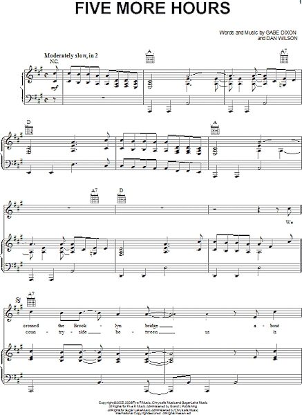 open zoom image for Five More Hours - Piano/Vocal/Guitar, New, Main