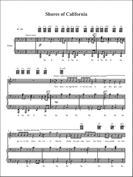 open zoom image for Shores Of California - Piano/Vocal/Guitar, New, Main