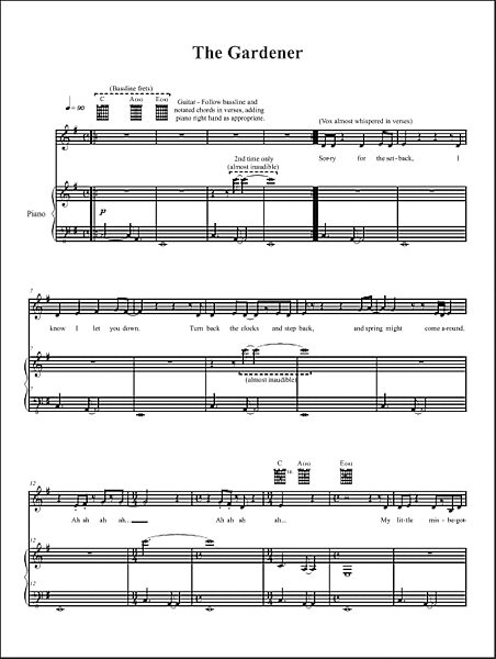 open zoom image for The Gardener - Piano/Vocal/Guitar, New, Main