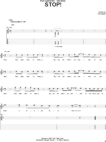 open zoom image for Stop! - Guitar TAB, New, Main