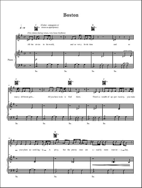 open zoom image for Boston - Piano/Vocal/Guitar, New, Main