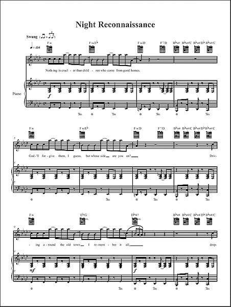 open zoom image for Night Reconnaissance - Piano/Vocal/Guitar, New, Main