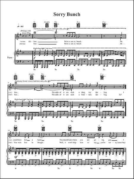 open zoom image for Sorry Bunch - Piano/Vocal/Guitar, New, Main