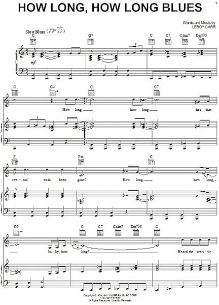 open zoom image for How Long, How Long Blues - Piano/Vocal/Guitar, New, Main