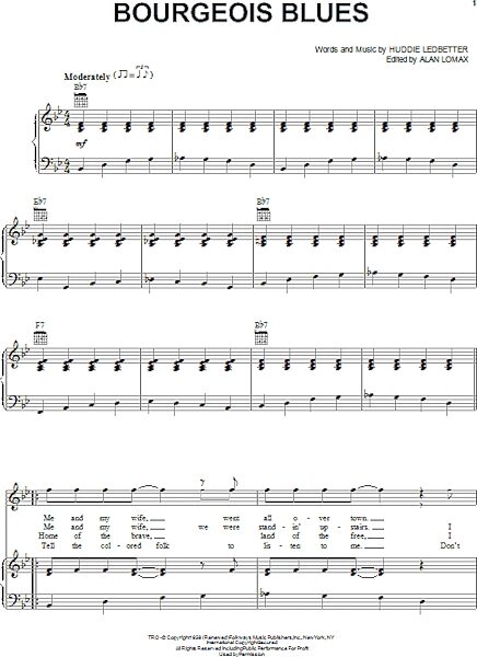 open zoom image for Bourgeois Blues - Piano/Vocal/Guitar, New, Main