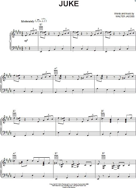 open zoom image for Juke - Piano/Vocal/Guitar, New, Main