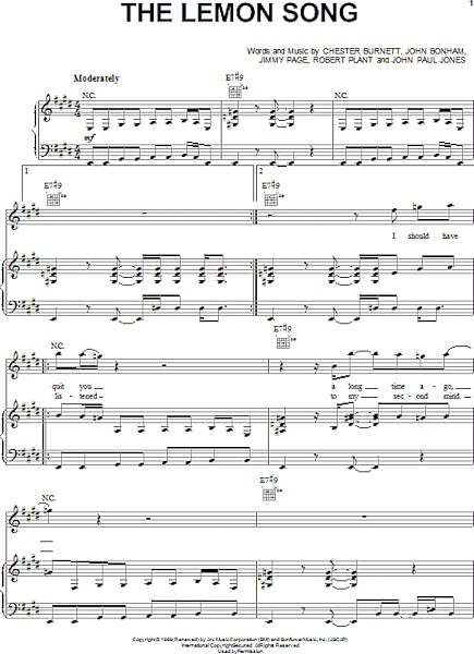 open zoom image for The Lemon Song - Piano/Vocal/Guitar, New, Main