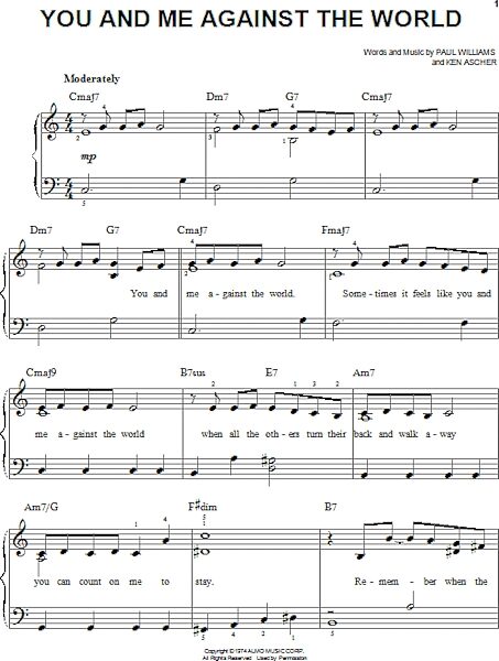 open zoom image for You And Me Against The World - Easy Piano, New, Main