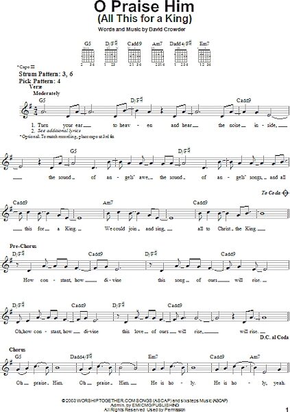 open zoom image for O Praise Him (All This For A King) - Easy Guitar, New, Main