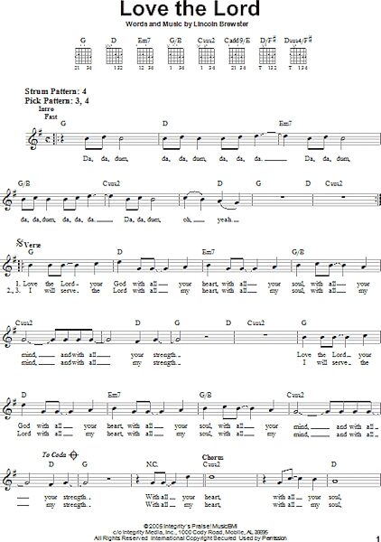 open zoom image for Love The Lord - Easy Guitar, New, Main
