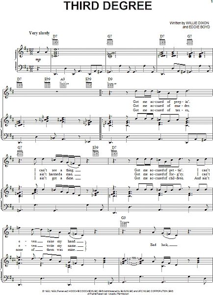 open zoom image for Third Degree - Piano/Vocal/Guitar, New, Main