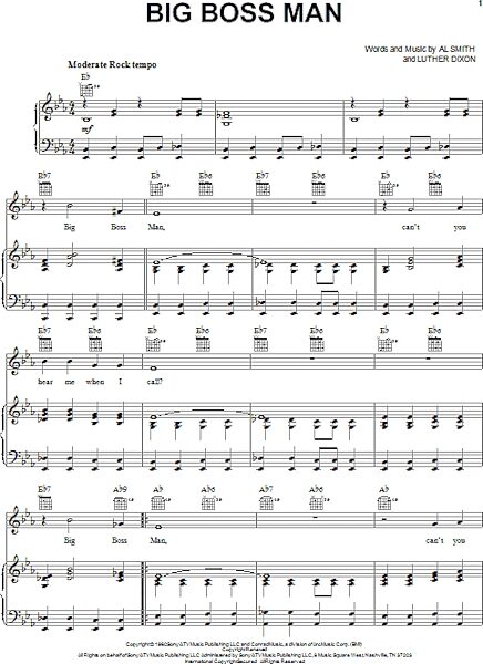 open zoom image for Big Boss Man - Piano/Vocal/Guitar, New, Main