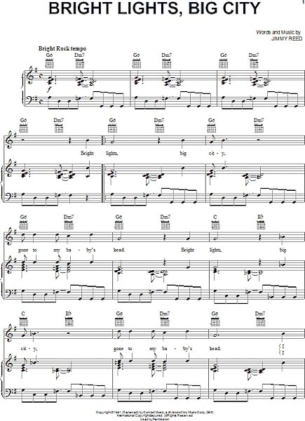 open zoom image for Bright Lights, Big City - Piano/Vocal/Guitar, New, Main