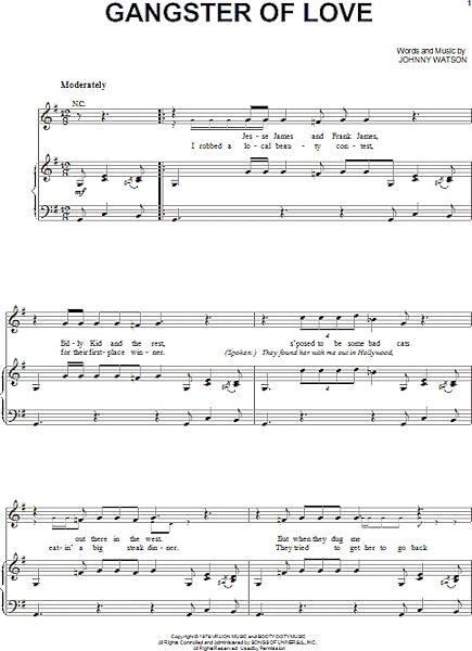 open zoom image for Gangster Of Love - Piano/Vocal/Guitar, New, Main