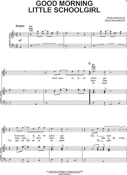 open zoom image for Good Morning Little Schoolgirl - Piano/Vocal/Guitar, New, Main