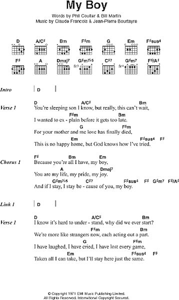 open zoom image for My Boy - Guitar Chords/Lyrics, New, Main