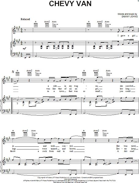 open zoom image for Chevy Van - Piano/Vocal/Guitar, New, Main