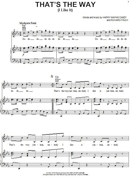open zoom image for That's The Way (I Like It) - Piano/Vocal/Guitar, New, Main