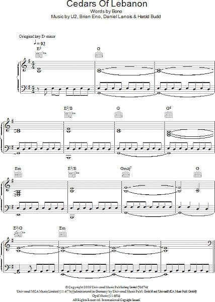 open zoom image for Cedars Of Lebanon - Piano/Vocal/Guitar, New, Main